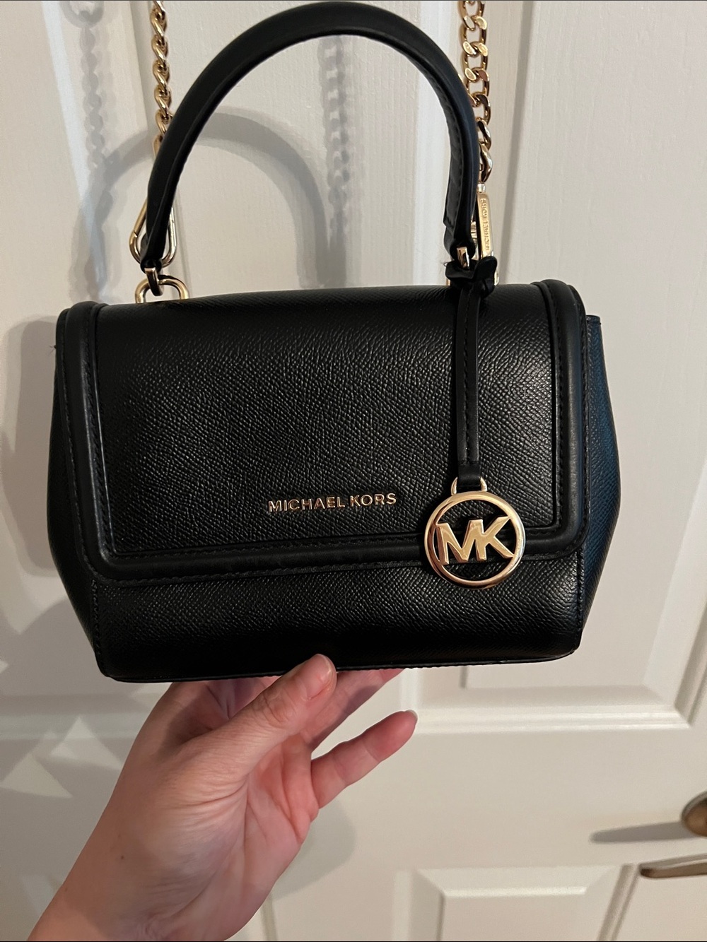 Michael Kors Black Saffiano Leather Mini Satchel with Gold Hardware - Picture 2 of 6